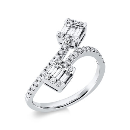 Baguette Weißgold 18kt 0,62 Diamantringe mit 40 Diamanten - 1DO56