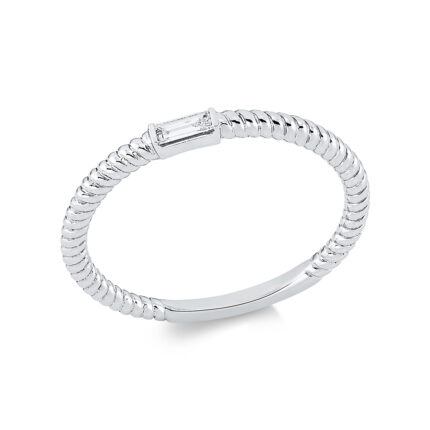 Baguette Weißgold 18kt 0,05 Diamantringe mit 1 Diamanten - 1EH19
