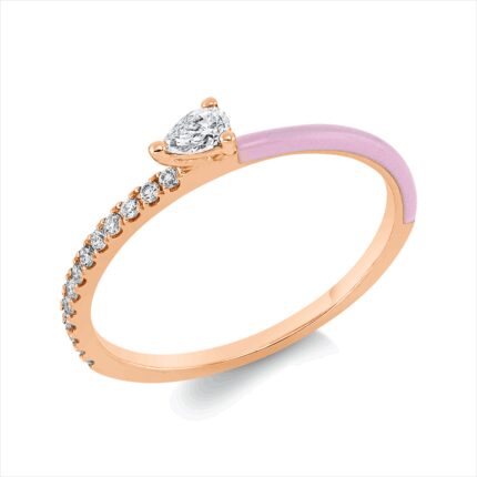 Solitaeire Rosegold 18kt 0,18 Diamantringe Farbstein 0,05 ct - 1GN16