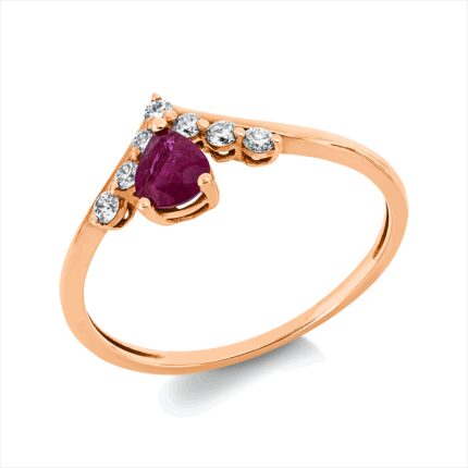 Farbstein Rosegold 18kt 0,13 Diamantringe Farbstein 0,39 ct - 1GR34