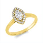 Solitaeire Gelbgold 18kt 0,66 Diamantringe mit 19 Diamanten - 1HI29