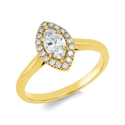 Solitaeire Gelbgold 18kt 0,66 Diamantringe mit 19 Diamanten - 1HI29