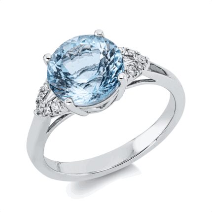 Farbstein Weißgold 18kt 0,12 Diamantringe Farbstein 2,8 ct - 1IH95