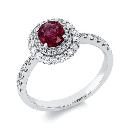 Farbstein Weißgold 18kt 0,50 Diamantringe Farbstein 0,7 ct - 1II90