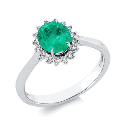 Farbstein Weißgold 18kt 0,18 Diamantringe Farbstein 1,12 ct - 1IJ42