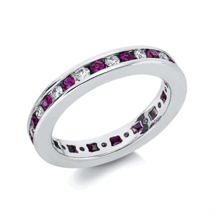 Farbstein Weißgold 18kt 0,34 Diamantringe Farbstein 0,44 ct - 1IM18