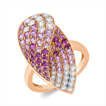 Farbstein Rosegold 18kt 0,88 Diamantringe Farbstein 1,42 ct - 1IM41