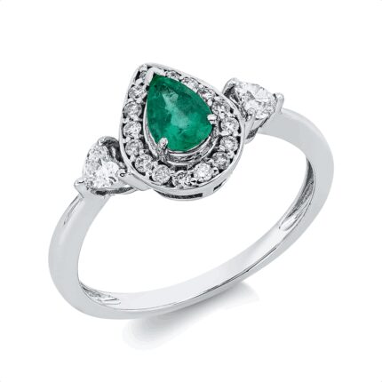 Farbstein Weißgold 18kt 0,31 Diamantringe Farbstein 0,39 ct - 1IM46