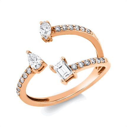 Baguette Rosegold 18kt 0,52 Diamantringe mit 21 Diamanten - 1IQ14
