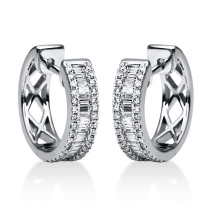 Creolen Weißgold 18kt 0,53 Diamantschmuck mit 98 Diamanten - 2G334