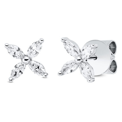 Ohrstecker Weißgold 18kt 0,48 Diamantschmuck mit 8 Diamanten - 2Q995