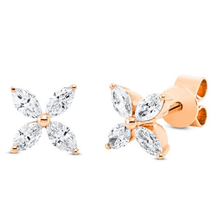 Ohrstecker Rosegold 18kt 0,45 Diamantschmuck mit 8 Diamanten - 2R028