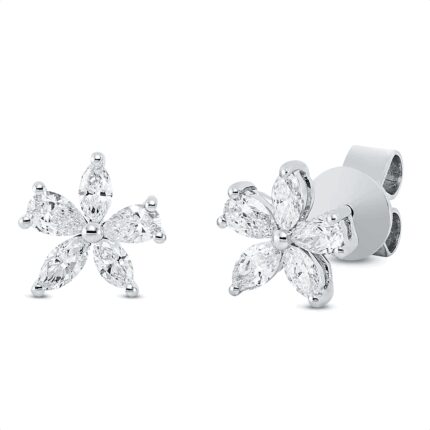 Ohrstecker Weißgold 18kt 0,65 Diamantschmuck mit 10 Diamanten - 2R030