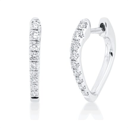 Creolen Weißgold 18kt 0,29 Diamantschmuck mit 18 Diamanten - 2R693