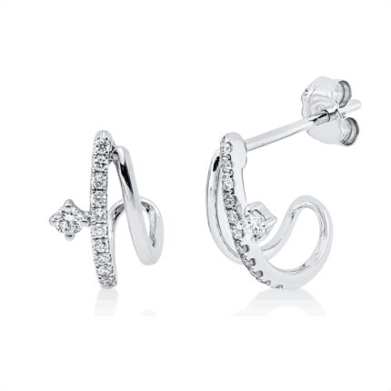 Ohrstecker Weißgold 18kt 0,16 Diamantschmuck mit 24 Diamanten - 2S827