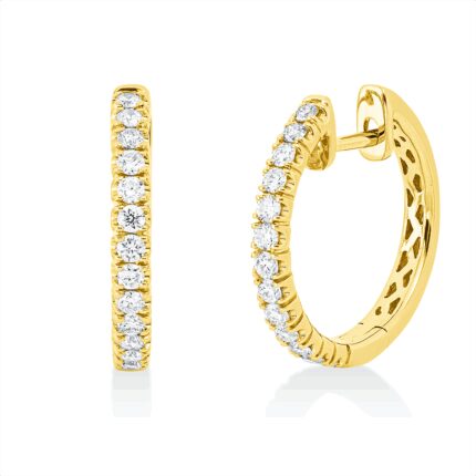 Creolen Gelbgold 18kt 0,50 Diamantschmuck mit 26 Diamanten - 2V919