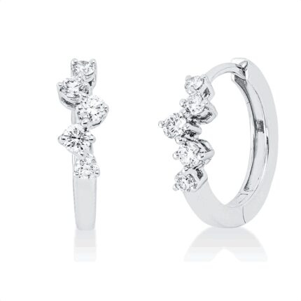 Creolen Weißgold 18kt 0,35 Diamantschmuck mit 10 Diamanten - 2V924