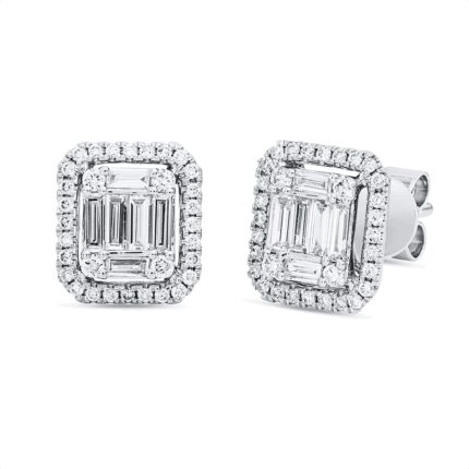 Ohrstecker Weißgold 18kt 0,47 Diamantschmuck mit 76 Diamanten - 2V936