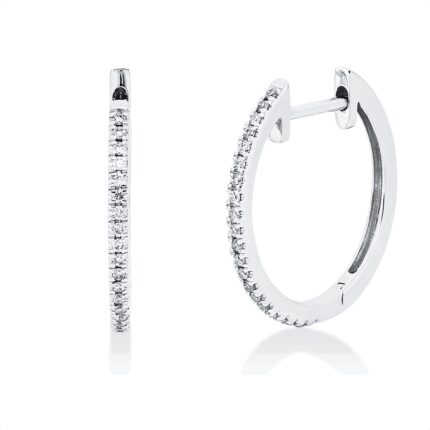 Creolen Weißgold 18kt 0,10 Diamantschmuck mit 44 Diamanten - 2V987