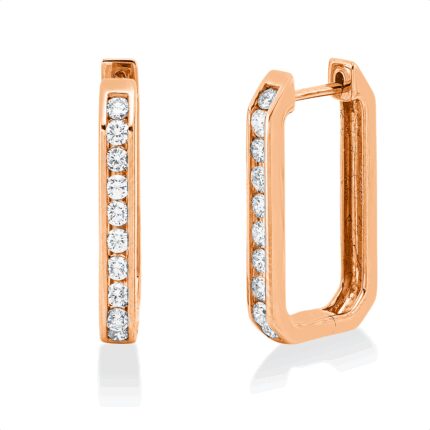 Creolen Rosegold 18kt 0,50 Diamantschmuck mit 20 Diamanten - 2V997