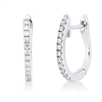 Creolen Weißgold 18kt 0,22 Diamantschmuck mit 24 Diamanten - 2W097