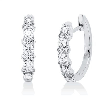 Creolen Weißgold 18kt 0,75 Diamantschmuck mit 26 Diamanten - 2W100