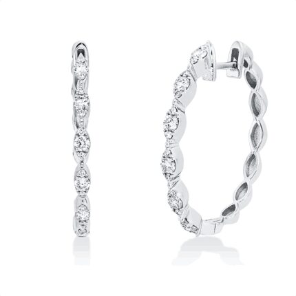 Creolen Weißgold 18kt 0,45 Diamantschmuck mit 36 Diamanten - 2W123