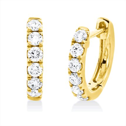 Creolen Gelbgold 18kt 0,21 Diamantschmuck mit 12 Diamanten - 2W169