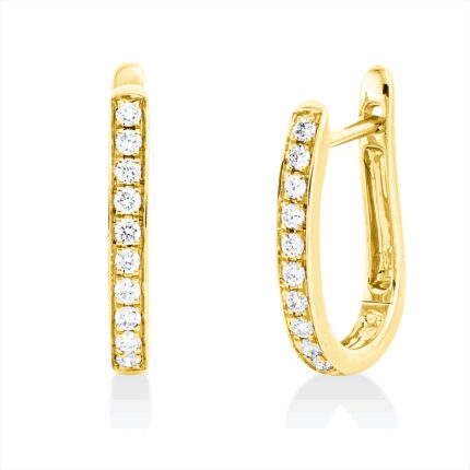 Creolen Gelbgold 18kt 0,14 Diamantschmuck mit 20 Diamanten - 2W171