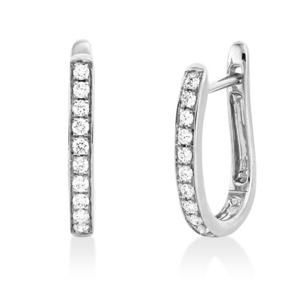 Creolen Weißgold 18kt 0,14 Diamantschmuck mit 20 Diamanten - 2W171