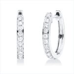 Creolen Weißgold 18kt 0,24 Diamantschmuck mit 22 Diamanten - 2W183