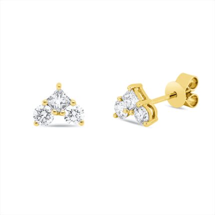 Ohrstecker Gelbgold 18kt 0,53 Diamantschmuck mit 6 Diamanten - 2W339