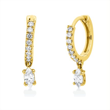 Creolen Gelbgold 18kt 0,41 Diamantschmuck mit 18 Diamanten - 2W341