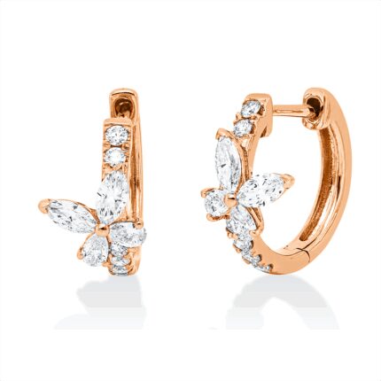 Creolen Rosegold 18kt 0,67 Diamantschmuck mit 20 Diamanten - 2W342