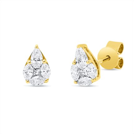 Ohrstecker Gelbgold 18kt 0,43 Diamantschmuck mit 10 Diamanten - 2W346