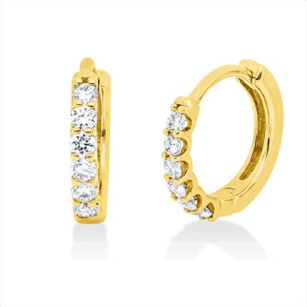 Creolen Gelbgold 18kt 0,20 Diamantschmuck mit 12 Diamanten - 2W347