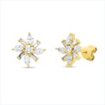 Ohrstecker Gelbgold 18kt 0,73 Diamantschmuck mit 18 Diamanten - 2W366