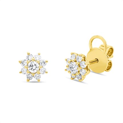 Ohrstecker Gelbgold 18kt 0,54 Diamantschmuck mit 18 Diamanten - 2W379