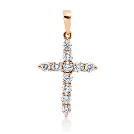 Anhänger Rosegold 18kt 0,55 Diamantschmuck mit 11 Diamanten - 3F350