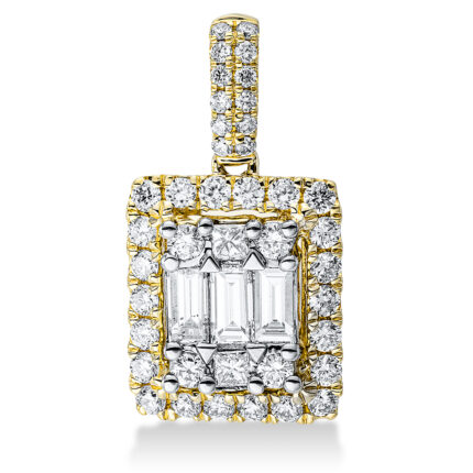 Anhänger Gelbgold / Weißgold 18kt 0,57 Diamantschmuck mit 43 Diamanten - 3G086