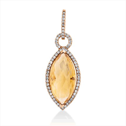 Anhänger Rosegold 18kt 0,35 Diamantschmuck Farbstein 7,4 ct - 3I256