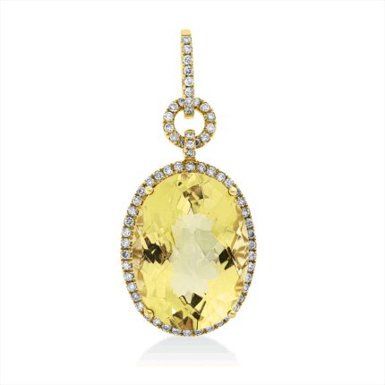 Anhänger Gelbgold 18kt 0,47 Diamantschmuck Farbstein 15,31 ct - 3I259