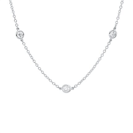 Collier Zarge Weißgold 18kt 0,90 Diamantschmuck mit 9 Diamanten - 4L287