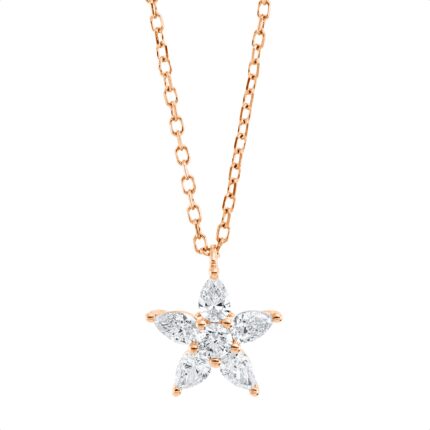 Collier Rosegold 18kt 0,29 Diamantschmuck mit 6 Diamanten - 4M128