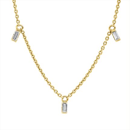 Collier Gelbgold 18kt 0,16 Diamantschmuck mit 5 Diamanten - 4N378