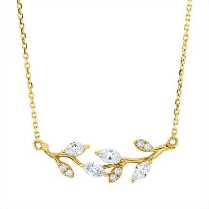 Collier Gelbgold 18kt 0,50 Diamantschmuck mit 10 Diamanten - 4P191