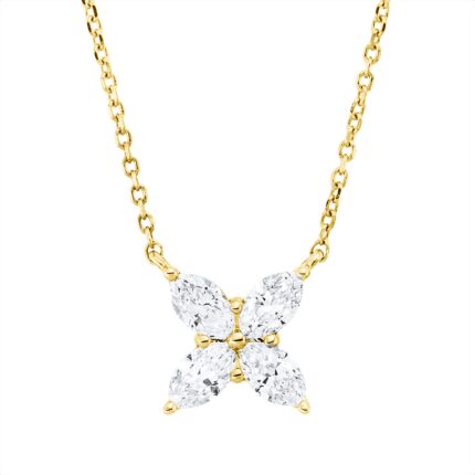 Collier Rosegold 18kt 0,29 Diamantschmuck mit 4 Diamanten - 4P215