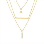 Collier Gelbgold 18kt 0,05 Diamantschmuck mit 9 Diamanten - 4P262