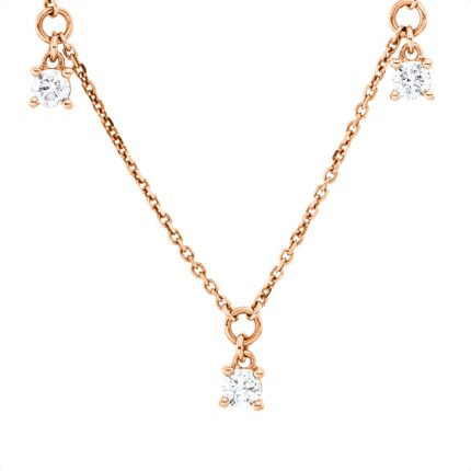 Collier Rosegold 18kt 0,43 Diamantschmuck mit 7 Diamanten - 4P286