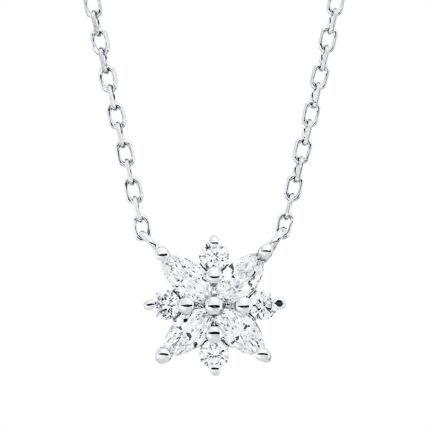 Collier Weißgold 18kt 0,22 Diamantschmuck mit 8 Diamanten - 4P422